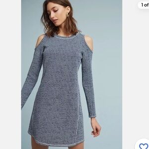 Anthropologie By Sol Angeles Textured Knit Open-Shoulder Dress